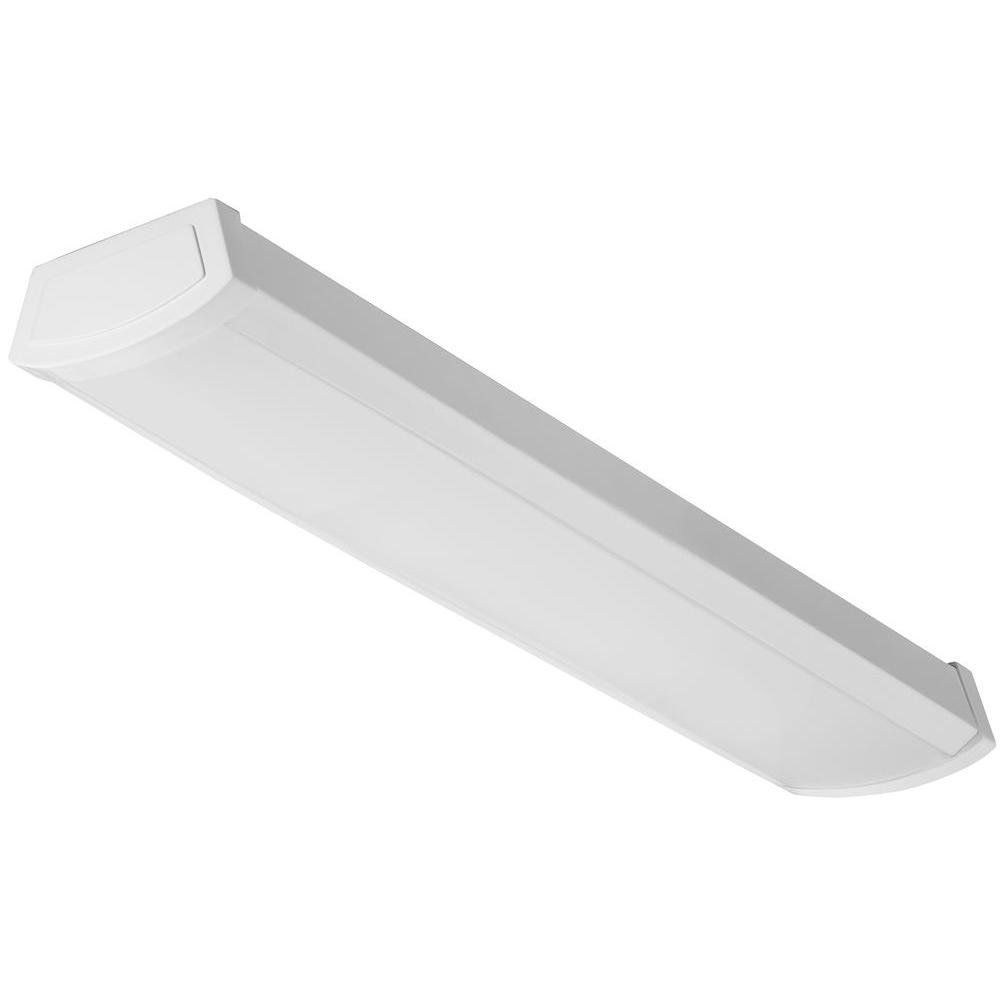 Lithonia Lighting-FMLWL 48 835-FMLWL Series - 48 Inch 3500K 40W 1 LED Wraparound Flushmount   White Finish with White Acrylic Glass